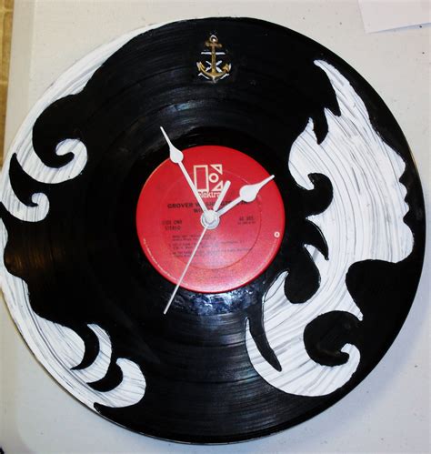 Make a Clock from a Vinyl Record .